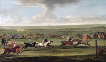 Ein Rennen auf der Beacon-Strecke in Newmarket, ca. 1750